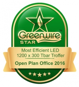 2016 Greenwire Star Open Plan Office Award LED Tbar 1200x300 2.7m